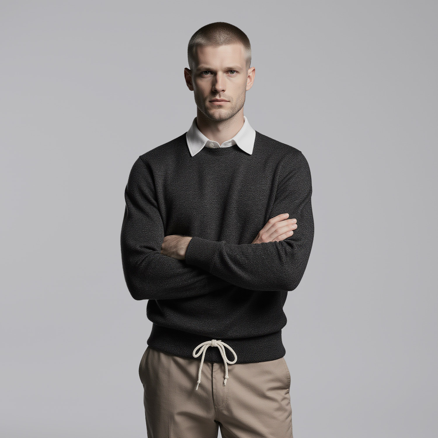 Professional man in refined business casual attire representing Sudsies dry cleaner near Brickell