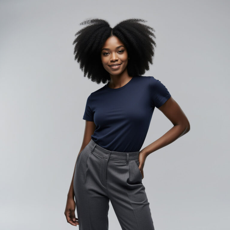 Woman in polished business casual attire representing Sudsies dry cleaner near Downtown Miami